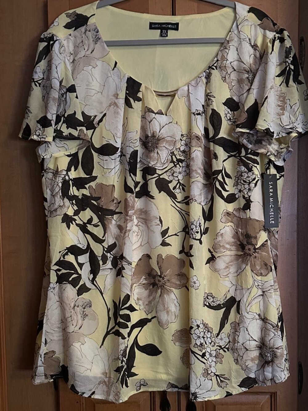 NWT Plus Size Sara Michelle Floral Top 2X